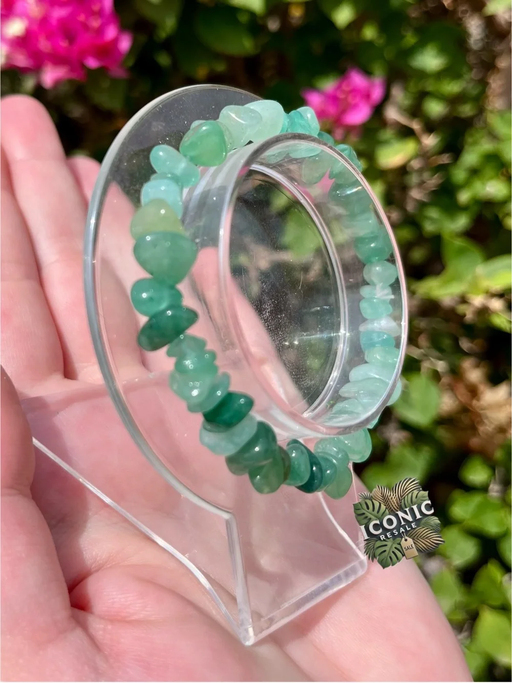 Green Aventurine Chip Stretch Bracelet NWOT